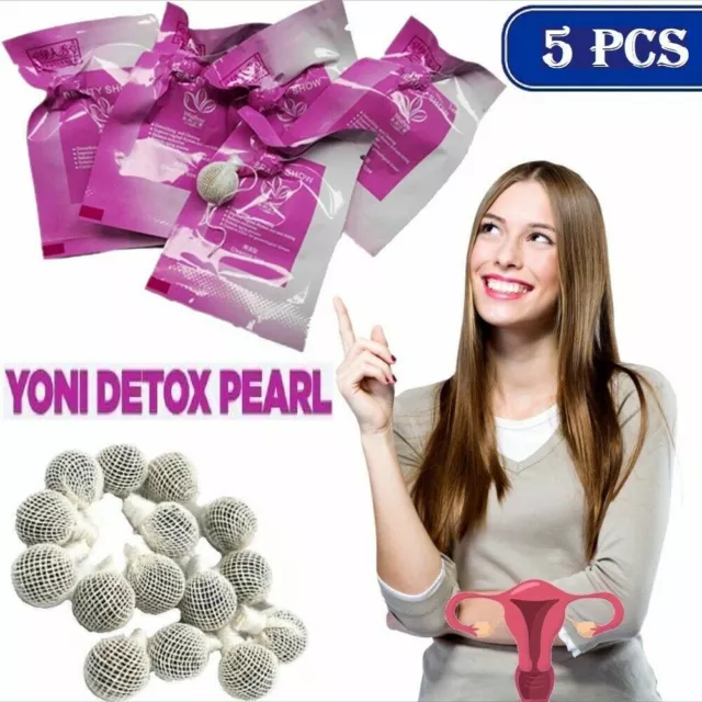5X Pack Yoni Detox Pearls Tampons Herbal Natural Womb Vaginal Cleansing Healing