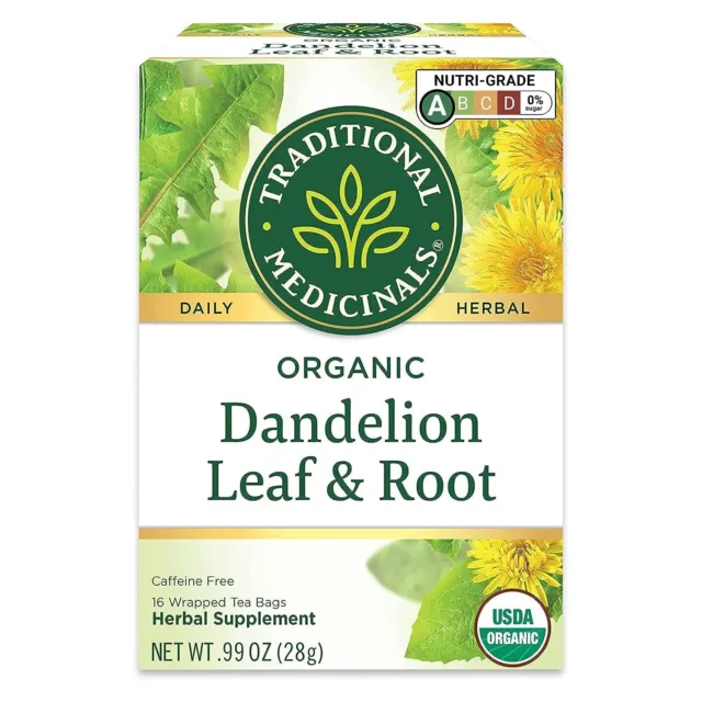 Traditional Medicinals Tea, Organic Dandelion Leaf & Root, Supports Kidney Funct
