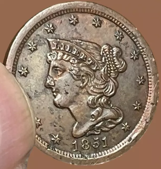 1851 Braided Hair Half Cent  * Other Better Copper Auctioning!