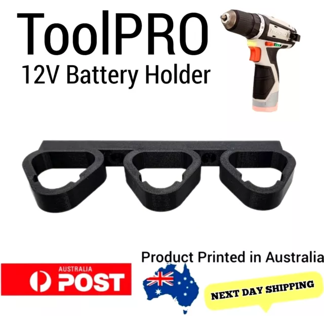 ToolPRO 12v  Battery Holder Black 3 x Mount Heavy Duty Bracket