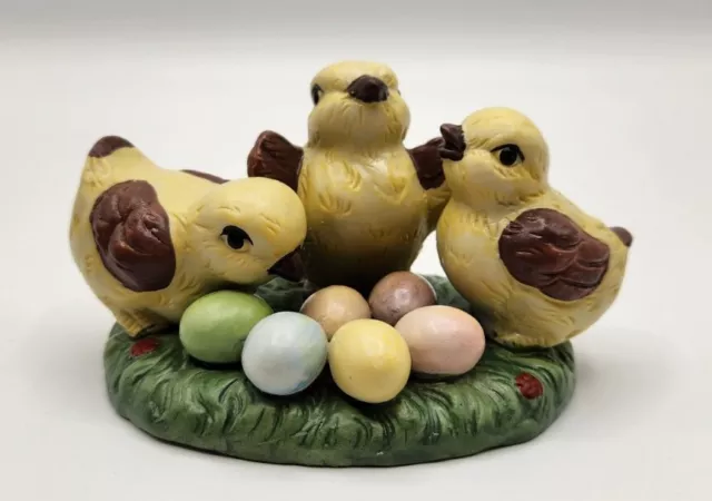 Vintage Chicks With Eggs Spring/Easter/Chick Ceramic Figurine