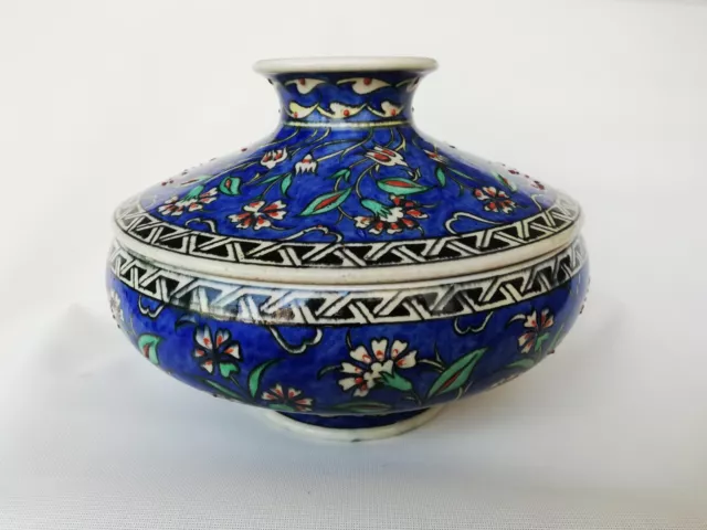 Antique Samson Ceramic lidded Bowl  In  Iznik Style