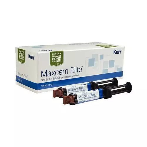 Kerr 33872 Maxcem Elite Self Etch Adhesive Resin Cement Syringe 2/Pk Clear 5 Gm