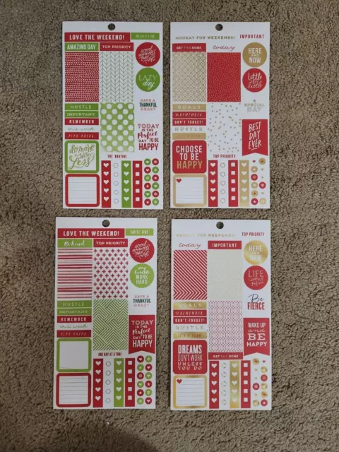 Red and Green Christmas Color Planner Stickers Holiday 4 Sheets Work School