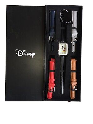 Disney Limited Edition Mickey Mouse Leather Watch Set 5 bands NEW IN BOX 2