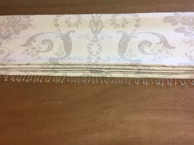 Laura Ashley Josette White With Grey & Crystals Roman Blind Made To Measure