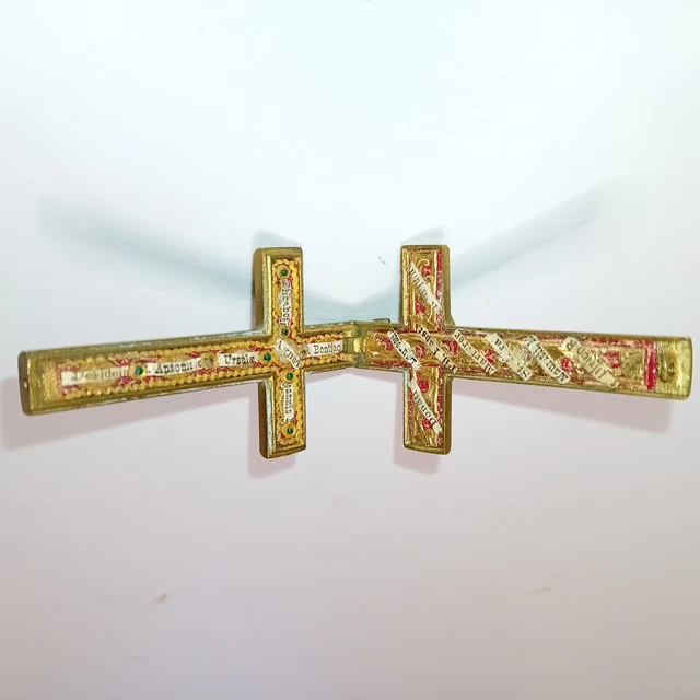 Antikes Reliquien Kreuz,Pilgerkreuz,Klosterarbeit mit 15 Reliquien