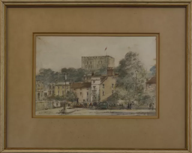 Watercolour of Norwich Castle.