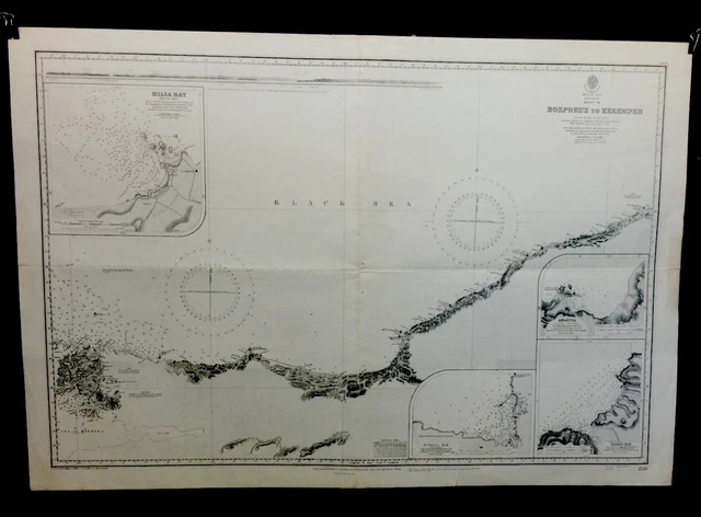 VINTAGE ADMIRALTY  CHART. No.2238. BOSPORUS,  The BLACK SEA. 1921 Edition