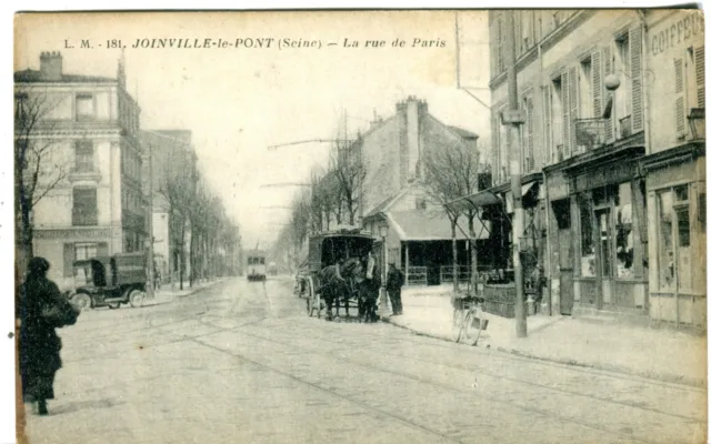 France Joinville-le-Pont - La Rue de Paris old L. M. published postcard