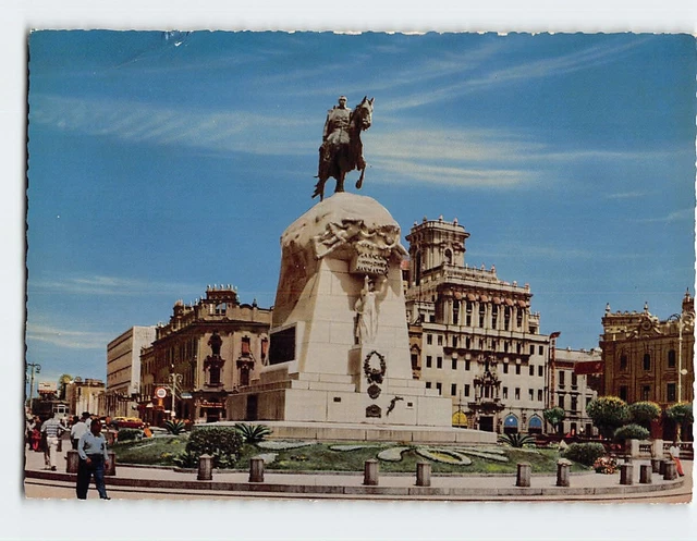 CARTOLINA PLAZA SAN Martin e Monumento a Jose de San Martin Lima Perù ...
