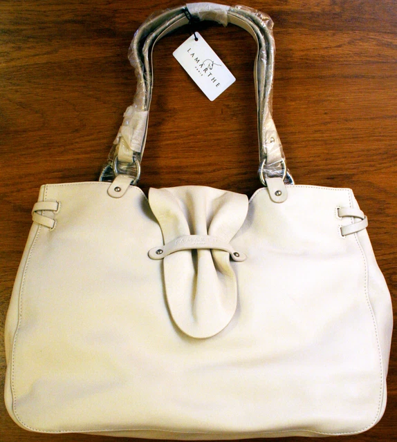 Sac Porté épaule Lamarthe En Cuir Blanc - Occasion Très Bon état - Style Classe