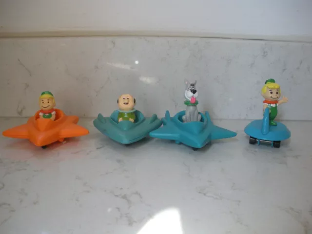 4 vintage Jetsons Wendy's toy space ship 1989 1990 Astro Elroy Mr. Spacely