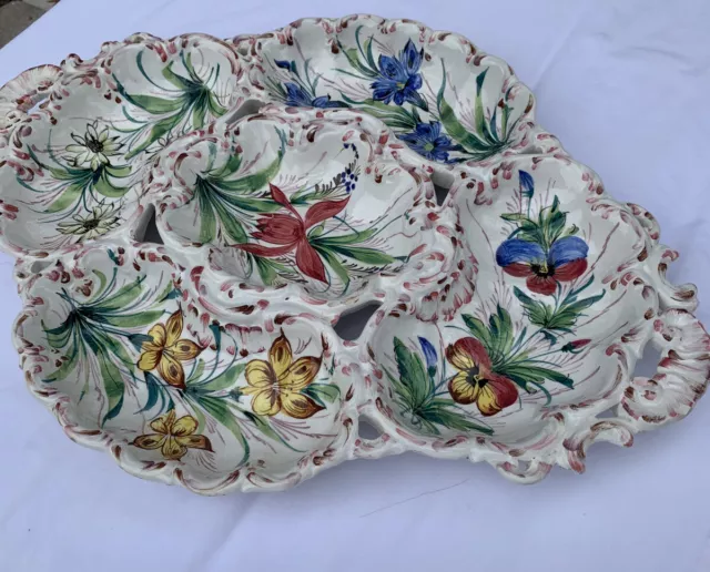 Italian divided dish very large colorful ornate and classic preowned stunning