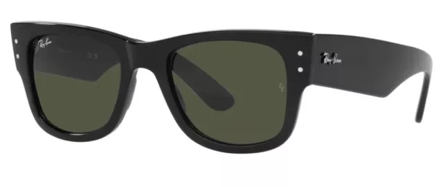 Ray Ban Green Lenses Mega Wayfarer Black Frame Sunglasses RB0840S-901/31-51