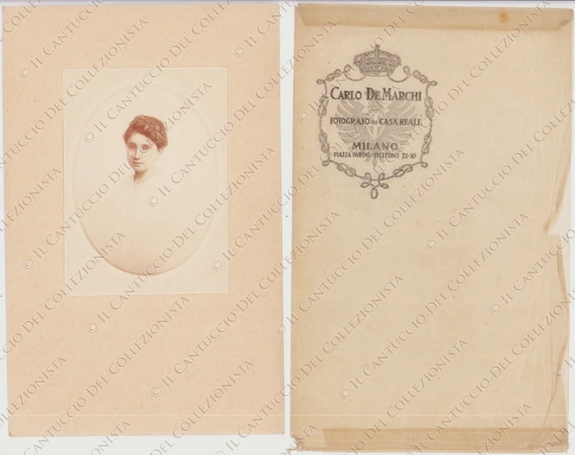 1900c Ritratto giovane donna Fotografia Carlo De Marchi Milano