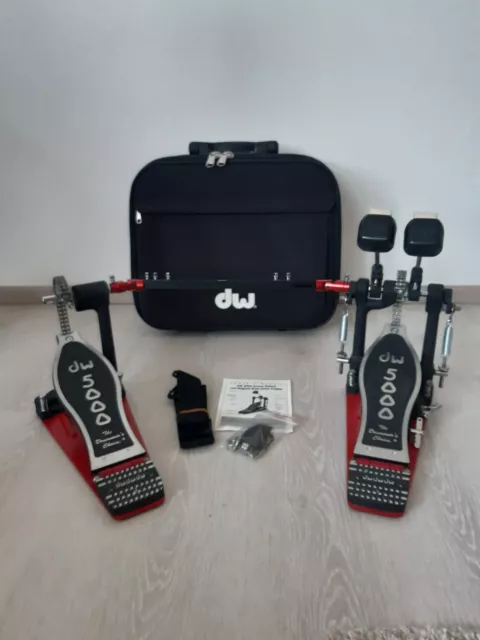 DW 5002 AD4 - Wie Neu Doppel Fussmaschine Bass Drum Pedal 5000 Accelerator Turbo