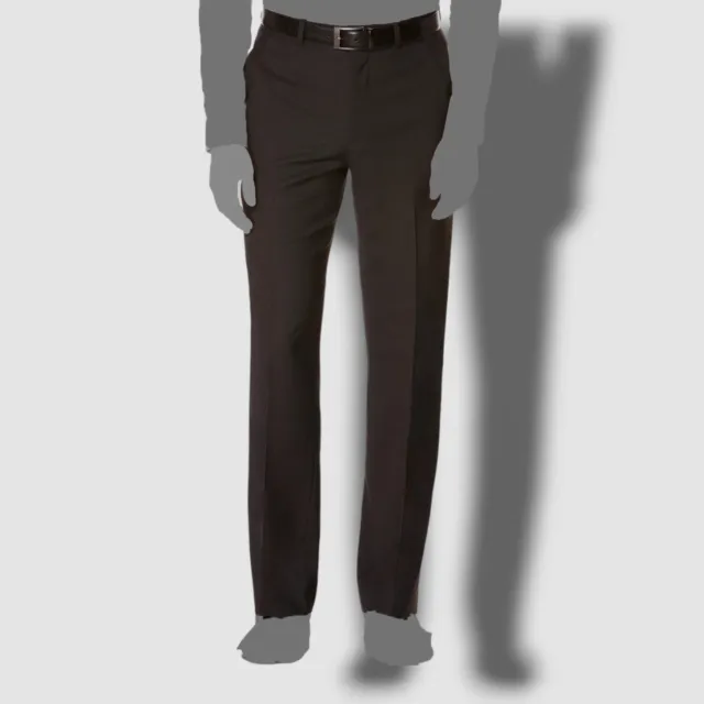 $208 PERRY ELLIS Portfolio men Black Flat Front Fit Suit Dress Pants 33 ...