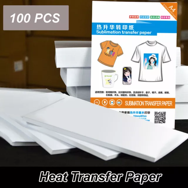 20PCS A4 FEUILLES Papier Transfert Thermique de Sublimation pour T-shirt  Coton EUR 12,26 - PicClick FR