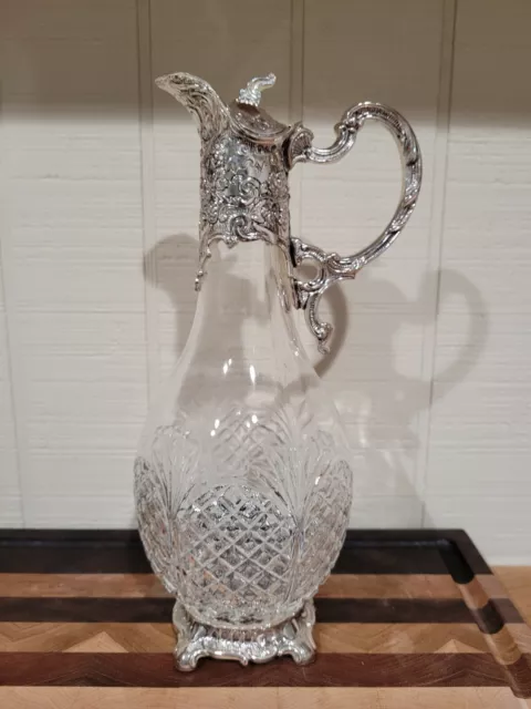 BARWARE - Claret Jug 1950s Elegant Corbel Corbell & Company EPNS Silver-plate