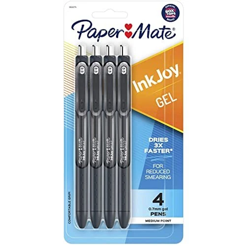 InkJoy Gel Pens, Medium Point, Black, 4 Count