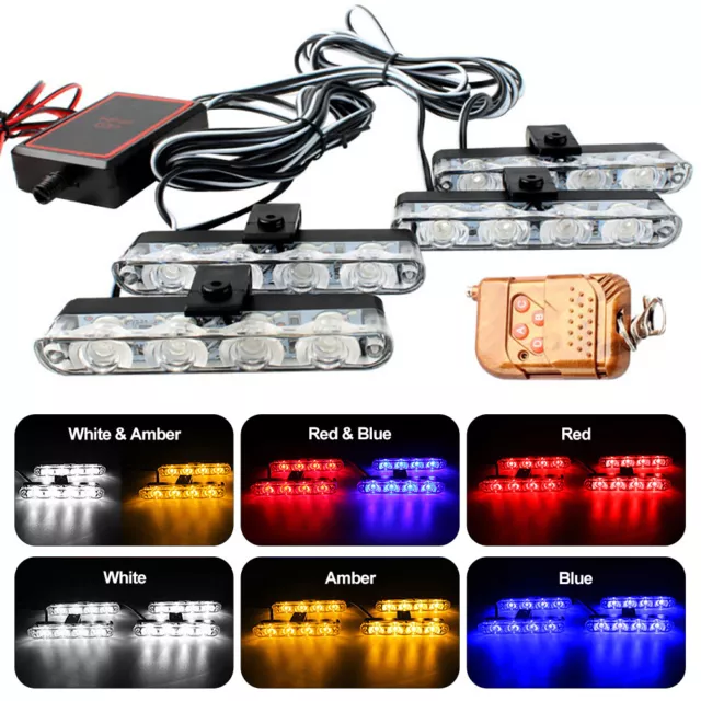 Auto KFZ 16 LED Frontblitzer Blitzlicht Warnleuchte Lampe LKW Strobe Licht 12V