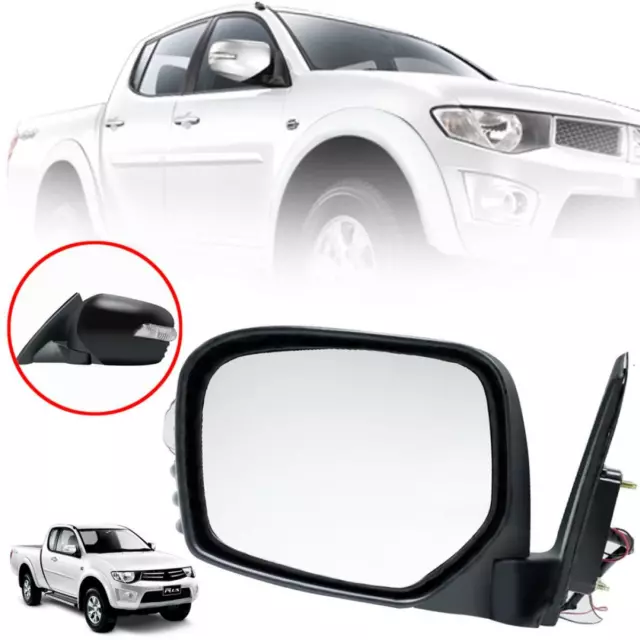 Black Electric Mirror LH Left 7 Wires For Mitsubishi L200 Triton MN ML 2005-2014