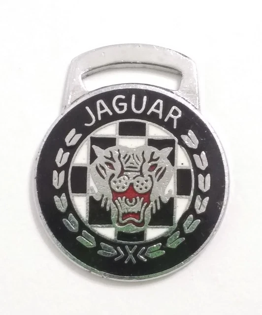 Vintage Jaguar X Black Growler Keyring Fob Key Chain Emblem Logo Made England