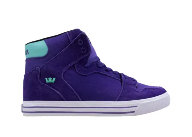Rare Men’s Supra Vaider Purple Teal High Top Skateboard Sneakers Casual Size 12