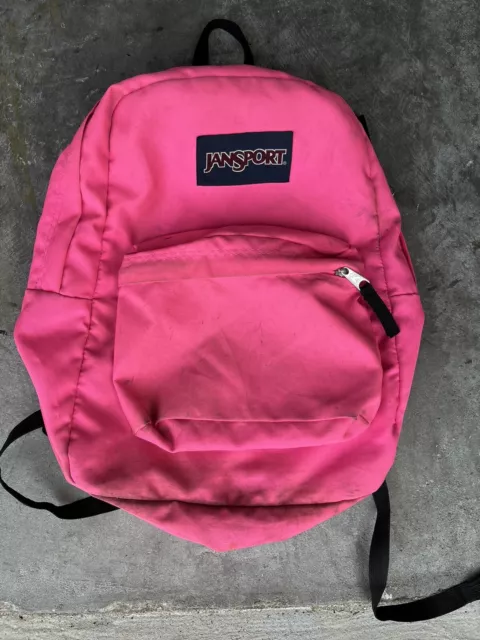 JanSport Super Break Hot Pink Backpack Day Pack School *READ