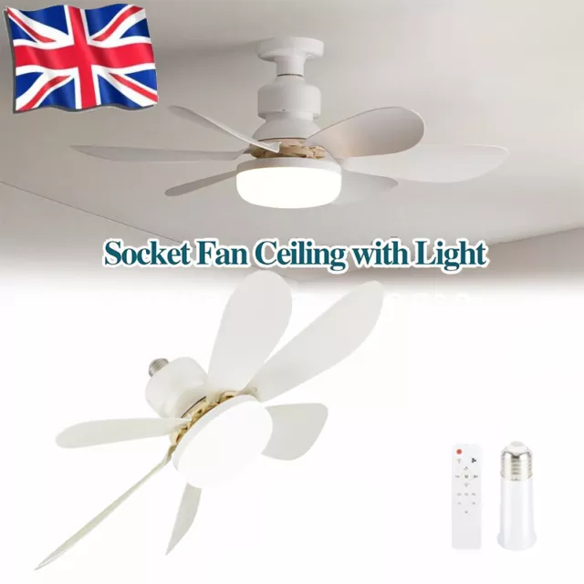 LED Ceiling Fan Light Dimmable Living Room Chandelier Lamp With Remote Control