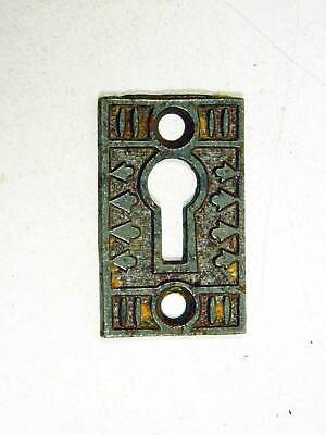 Victorian Door Key Escutcheon Ornate Cast Iron Circa 1890 Good Condition 2