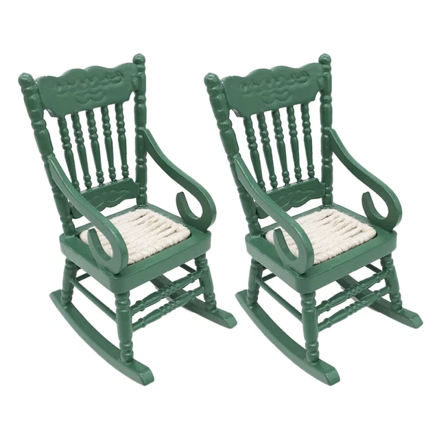 2 piezas mecedora miniatura silla de simulación mini bolsa de muebles