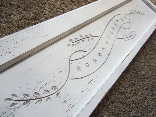 Shabby Oak Eastlake Spoon Carved Panel Chic Door Victorian Furniture Pediment