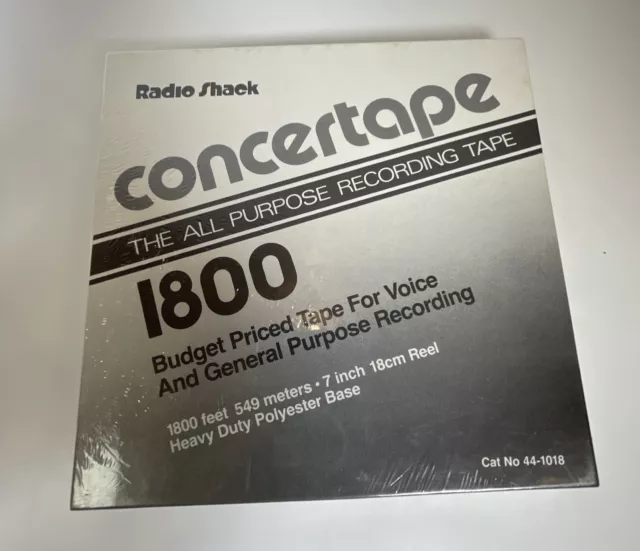RADIO SHACK 44-1018 Concertape Polyester Recording Tape 1800 NEW Sealed VTG  $9.00 - PicClick