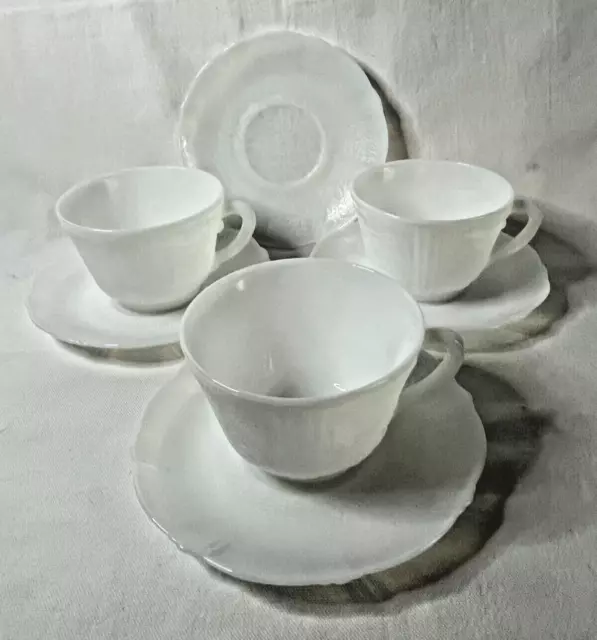 Macbeth Evans American Sweetheart Monax Depression Glass Set of 3 Cups 4 Saucers