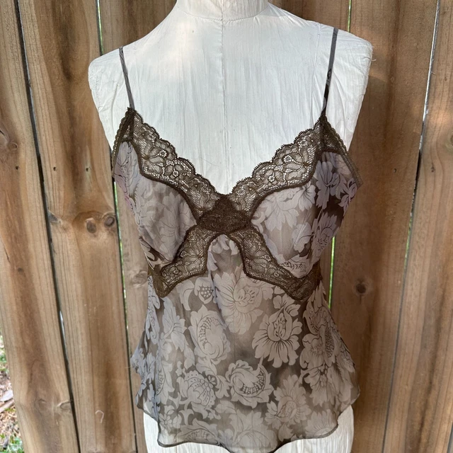 VANITY FAIR SHEER Chiffon  Floral Lace CAMISOLE 36