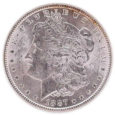1887 P US $1 Morgan Silver Dollar - MS Bright Detailed 90% Silver Coin - M172