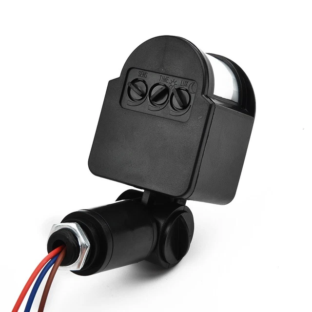 Interruptor de luz ajustable automático 110-220V exterior 140 grados seguridad