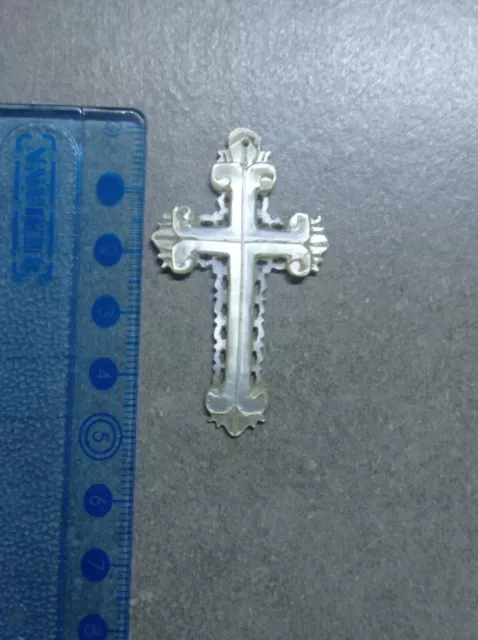 Medaille Kreuz Anhänger Aus Perlmutt Religiöse REF04449J