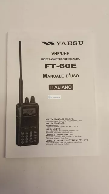 Hand-Aufziehbar IN Italienisch Betriebsanleitung für YAESU FT 60E Original