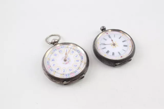 .935 SILVER Womens Vintage FOB WATCHES Key wind Non Working x 2 86g