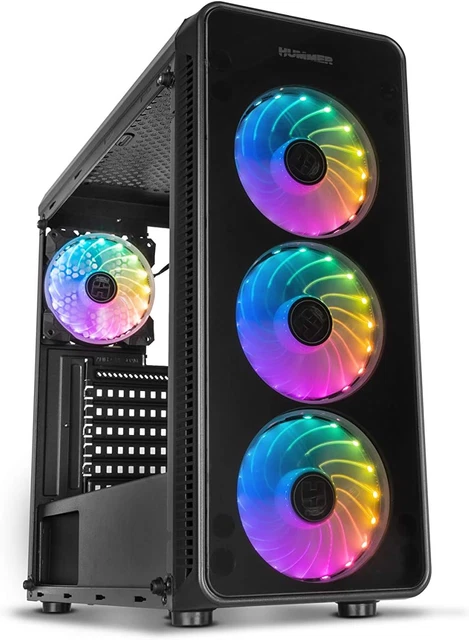 NOX Hummer TGM Midi-Tower Black Computer Case Midi-Tower, PC, SPCC, Black, ATX,