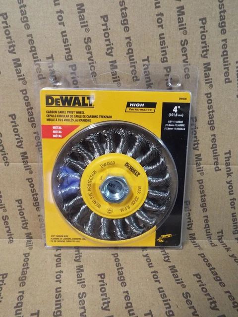 DEWALT DW4930 4 pulgadas x 5/8 a 11 pulgadas cable de carbono rueda giratoria