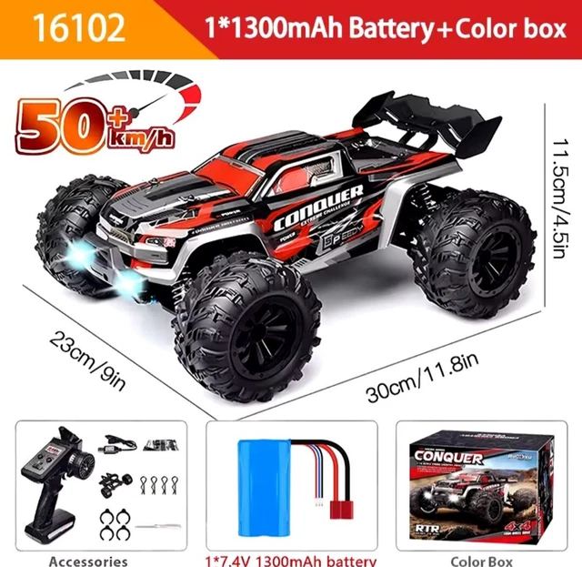 CONQUER 1:16 SCALE RC CarAll Terrain High Speed ElectricVehicle 4x4 ...