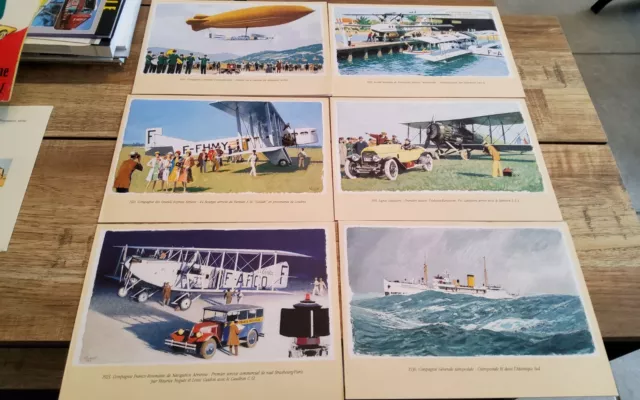Lots de 6 Carte postale image musée air France 1989