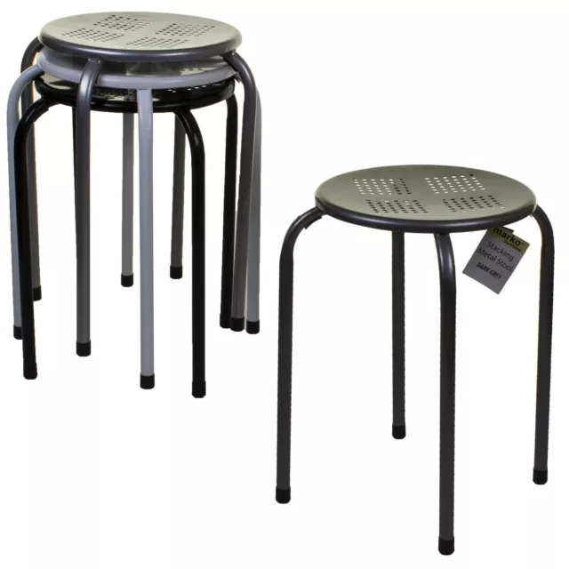 Metal Stool Stacking Living Room Seating Kids Dining Kitchen Breakfast Stackable