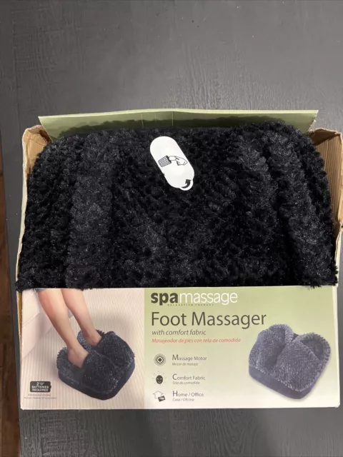 Spa Massage Foot Massager Comfort Fabric With Vibration Black Fleece