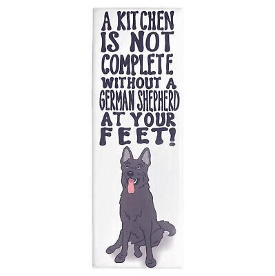 Black German Shepherd Magnet Cartoon Dog Portrait Gift Collectible Kitchen Decor