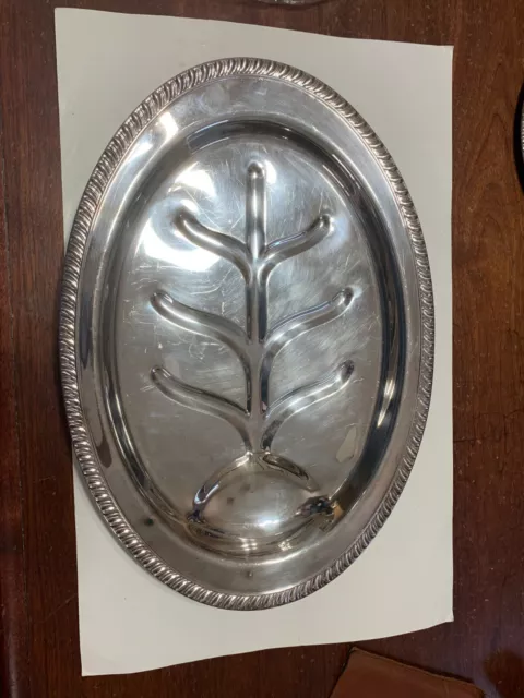 Regency Silver Plate 17 5/8" Footed Meat Tray/Platter